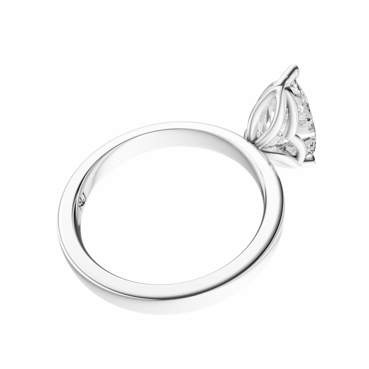 Pear Tulip 2.7mm Band Solitaire Setting