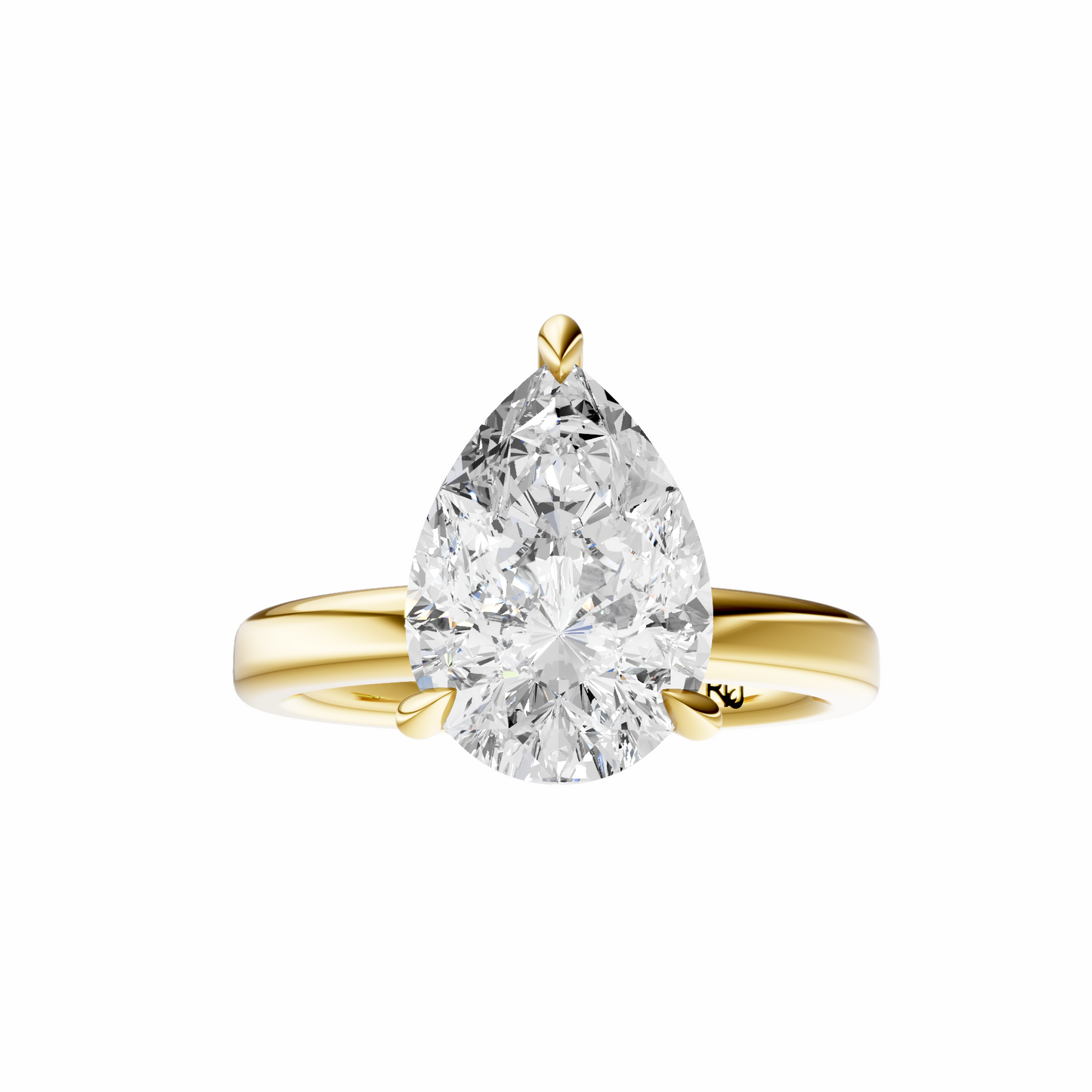 Pear Tulip 2.7mm Band Solitaire Setting