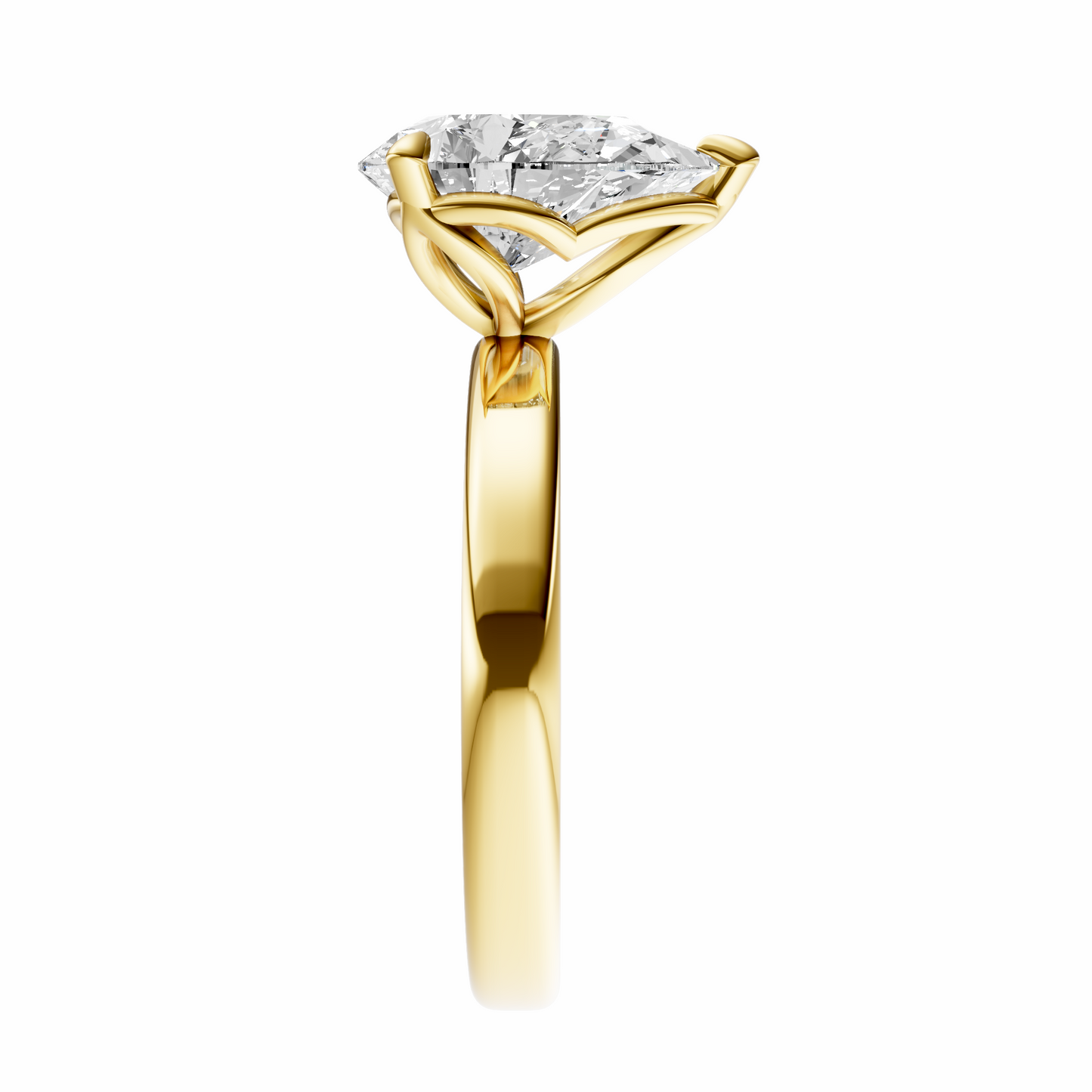 Pear Tulip 2.7mm Band Solitaire Setting