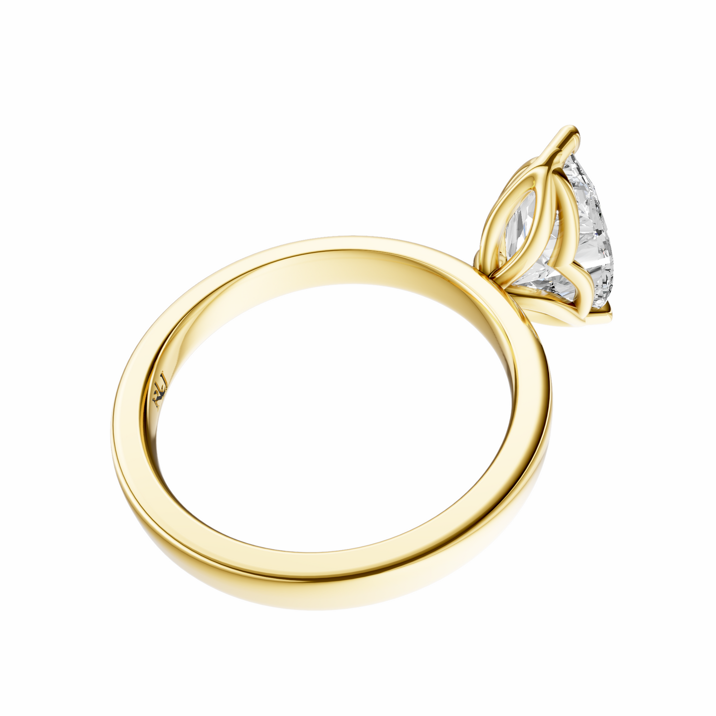 Pear Tulip 2.7mm Band Solitaire Setting