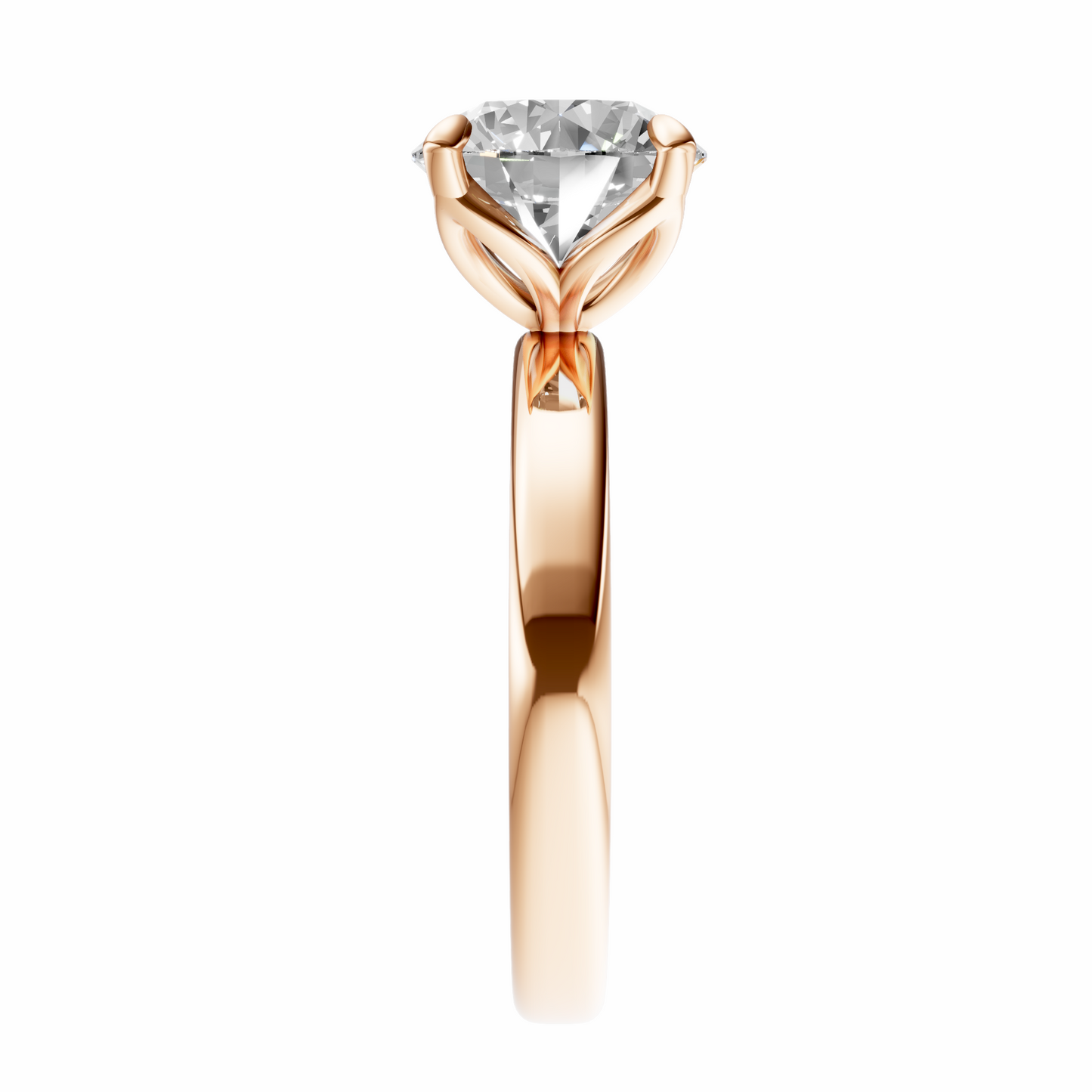 Round Tulip 2.7mm Band Solitaire Setting