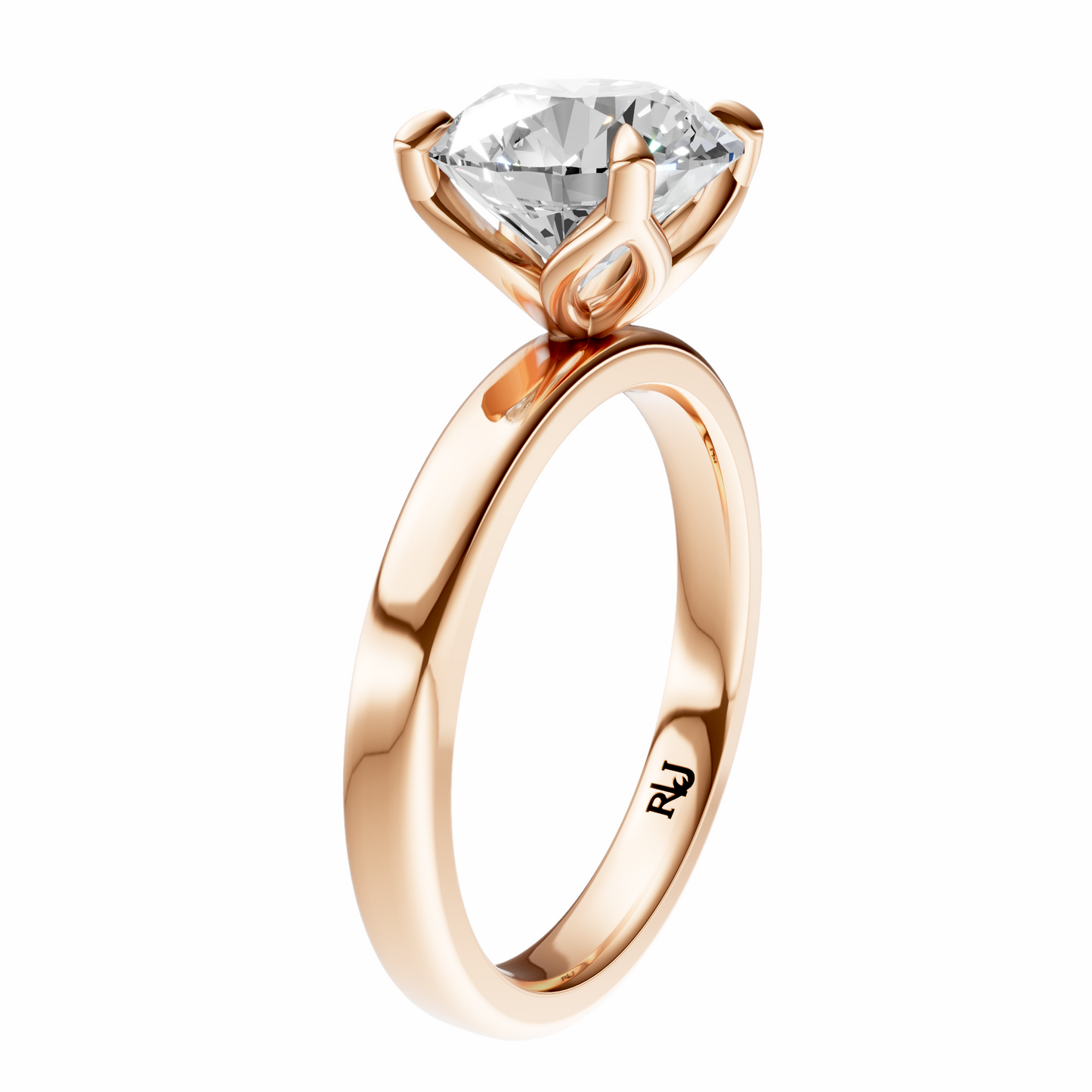 Round Tulip 2.7mm Band Solitaire Setting