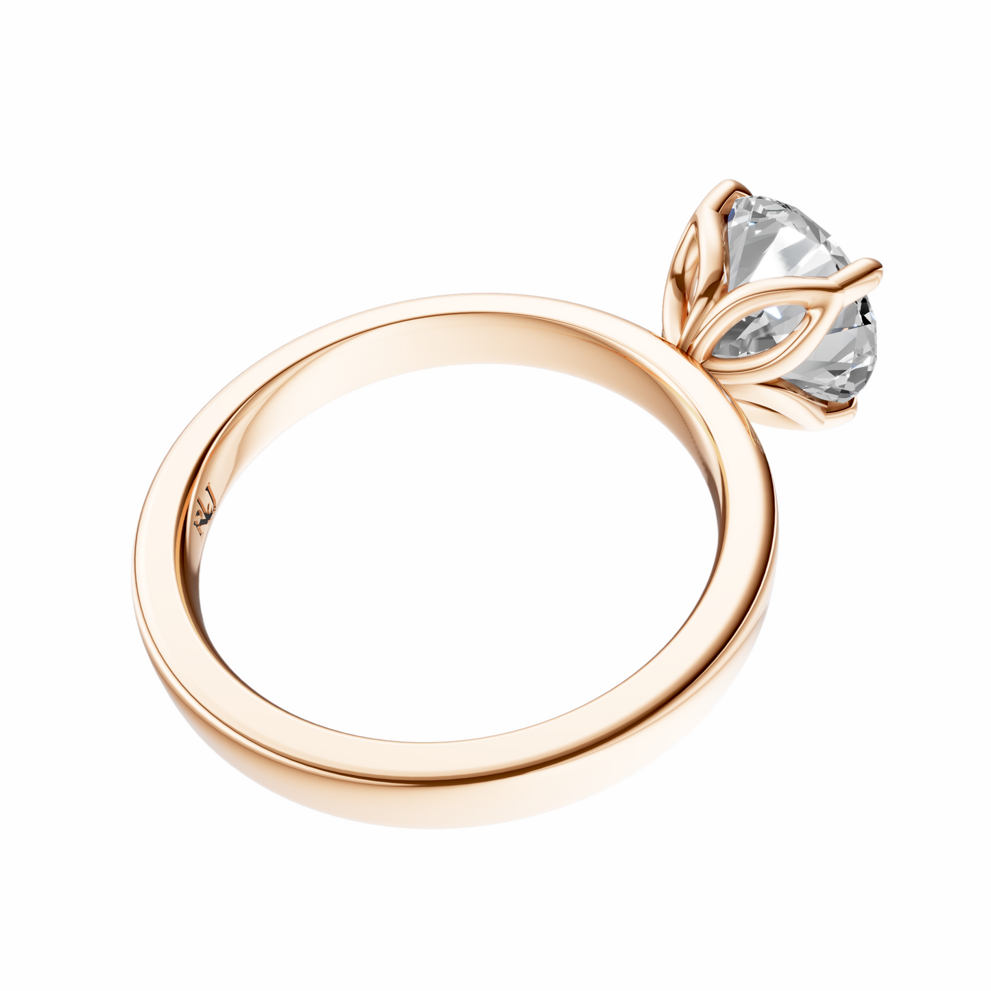 Round Tulip 2.7mm Band Solitaire Setting
