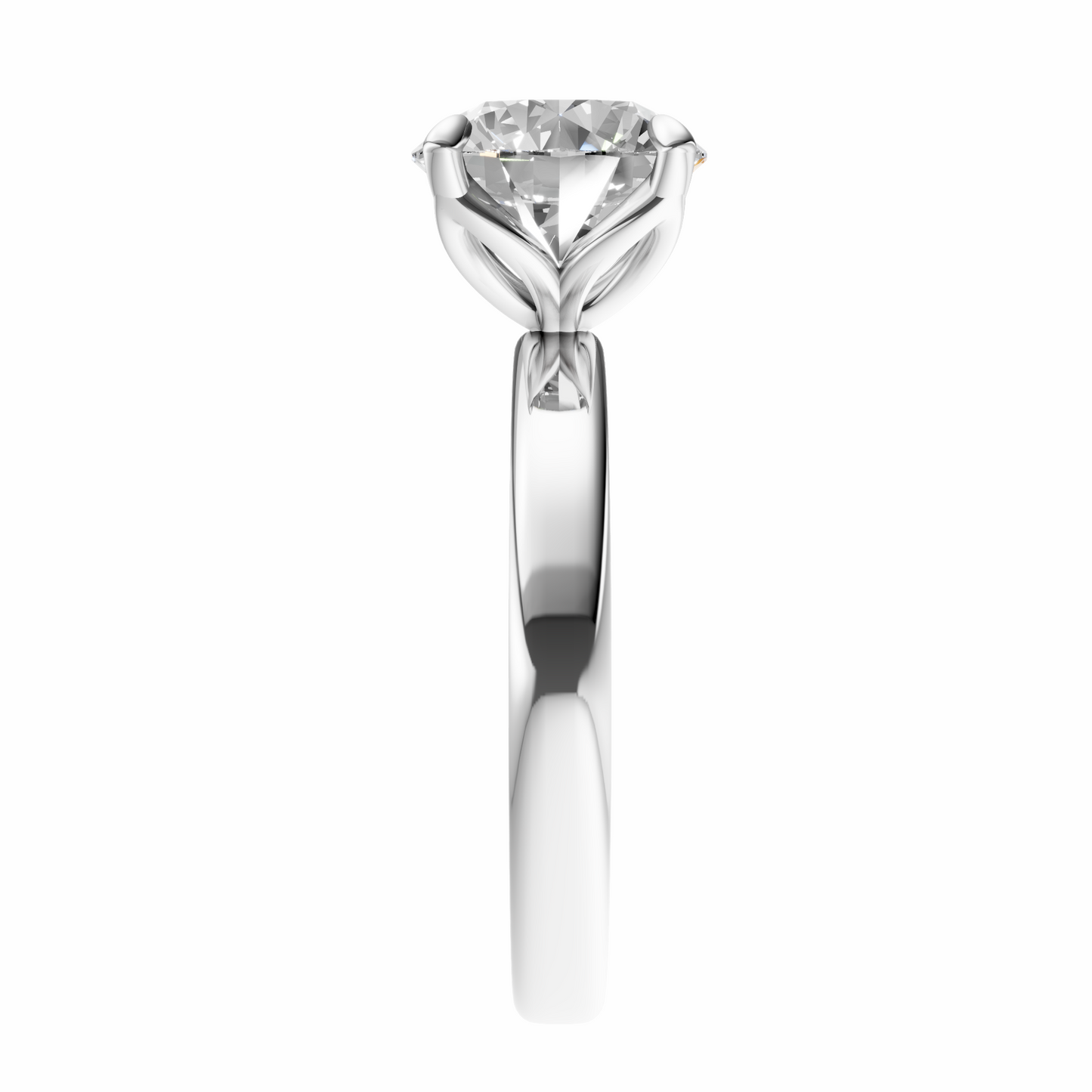 Round Tulip 2.7mm Band Solitaire Setting
