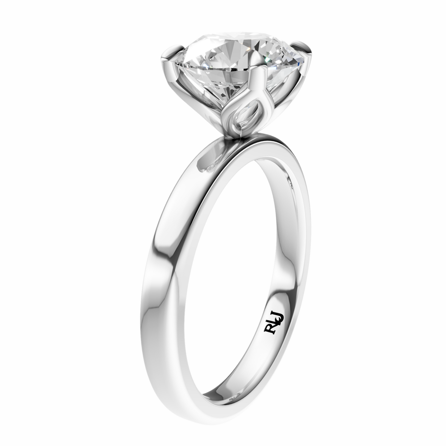 Round Tulip 2.7mm Band Solitaire Setting