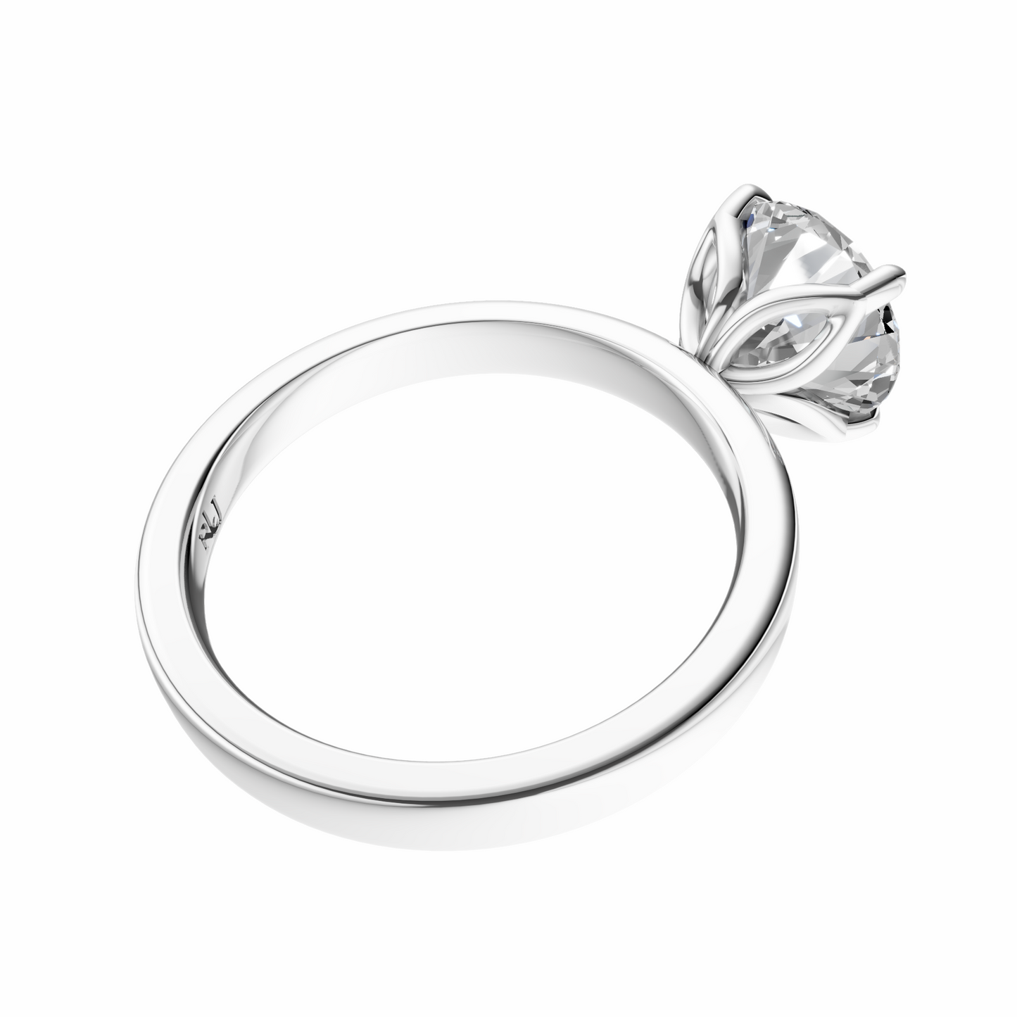Round Tulip 2.7mm Band Solitaire Setting