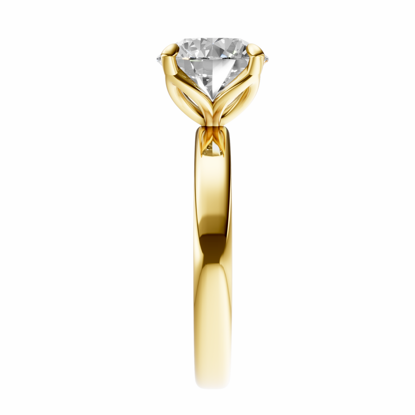 Round Tulip 2.7mm Band Solitaire Setting