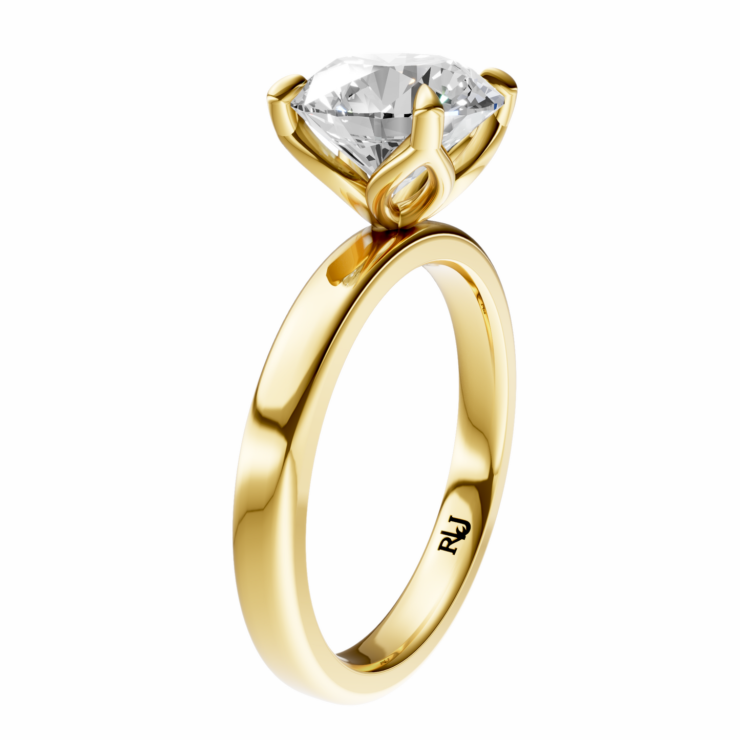 Round Tulip 2.7mm Band Solitaire Setting