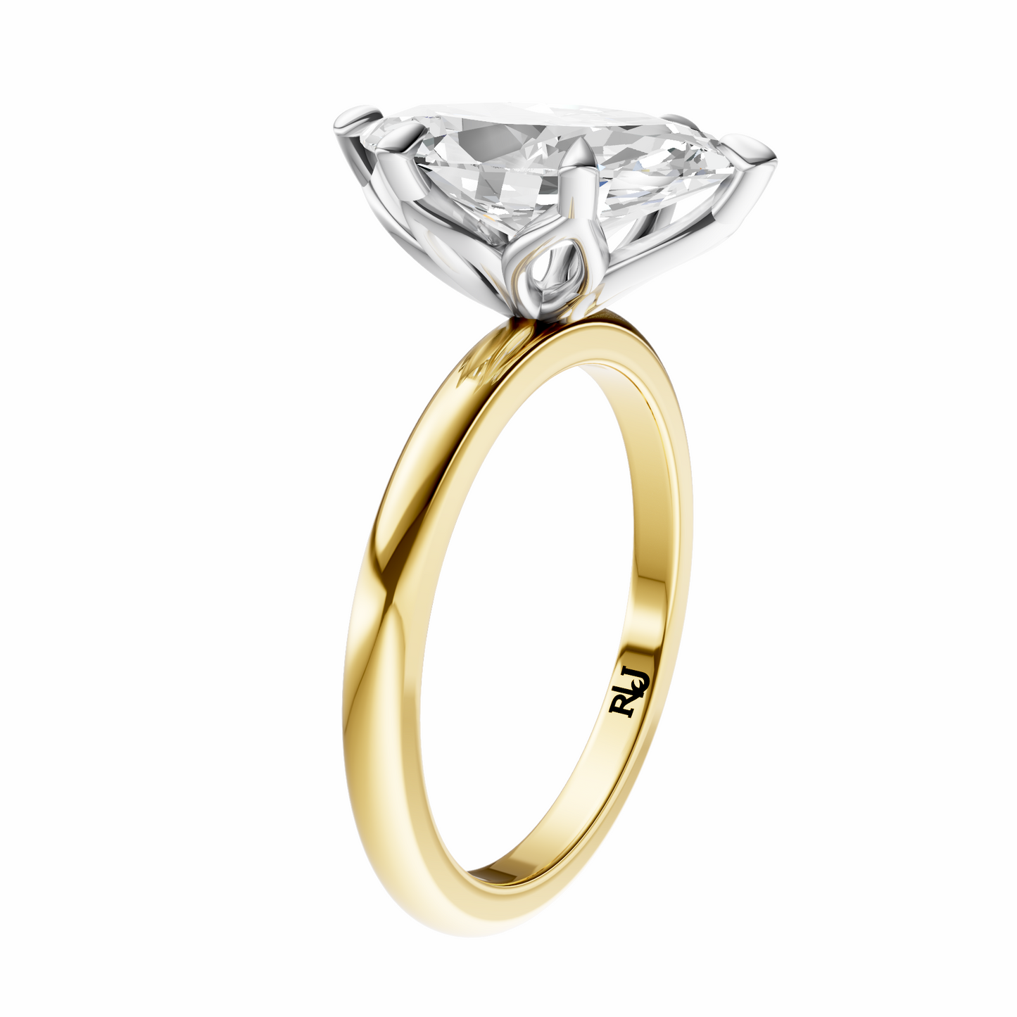 Marquise Mixed Metal Tulip Basket Solitaire Setting