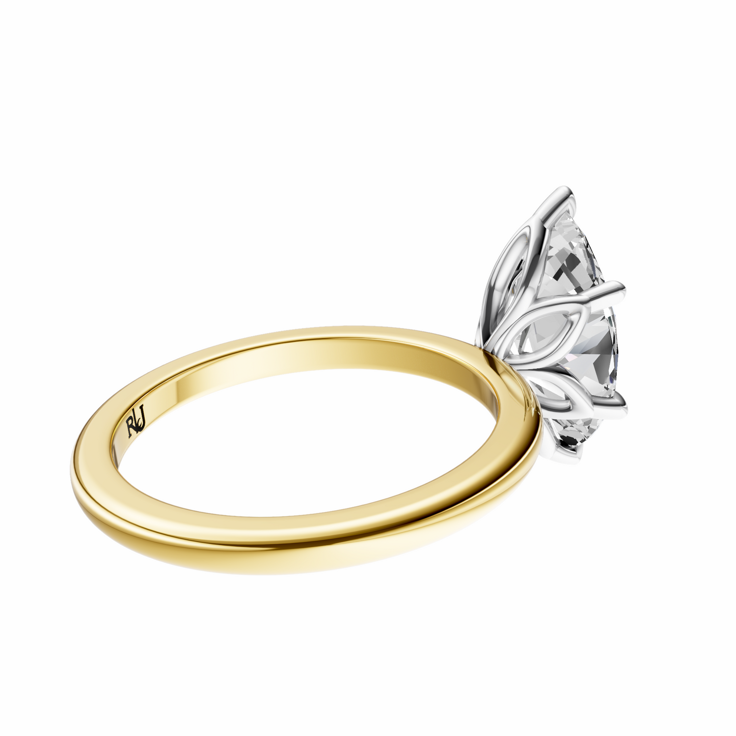 Marquise Mixed Metal Tulip Basket Solitaire Setting