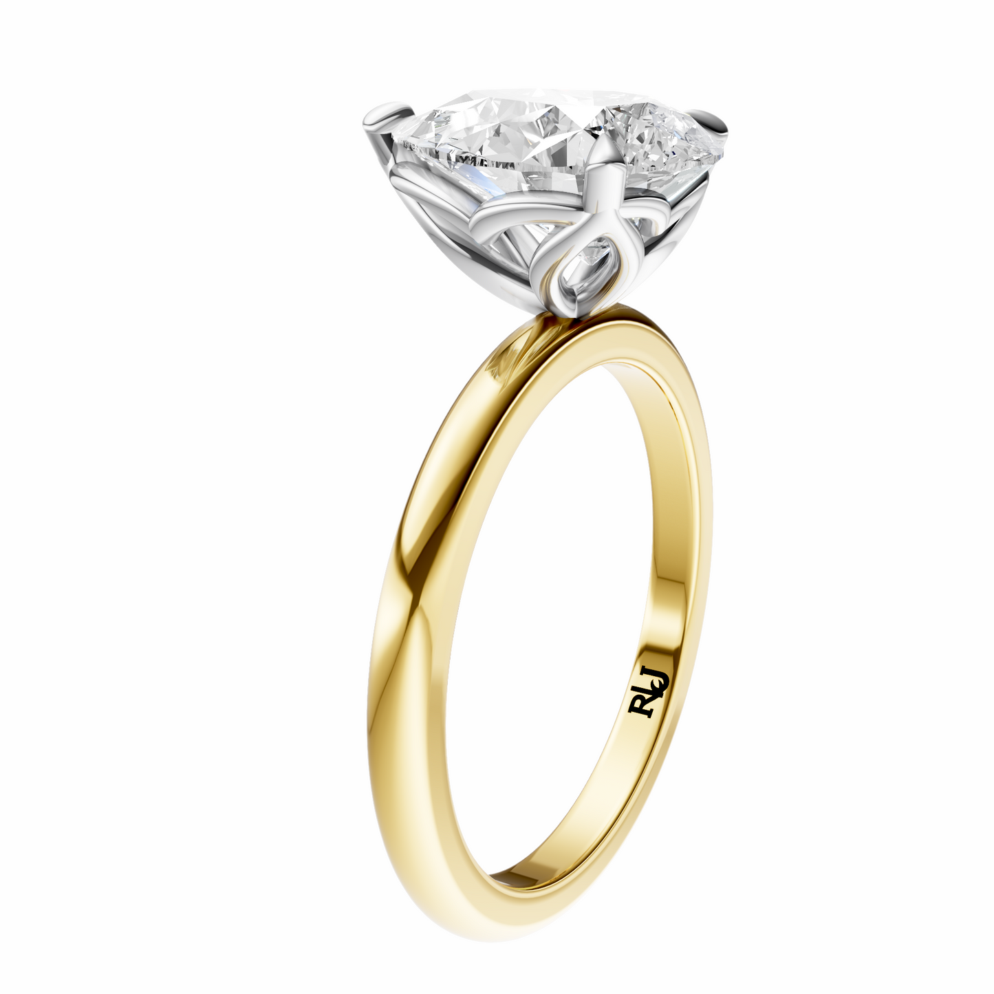 Pear Mixed Metal Tulip Basket Solitaire Setting