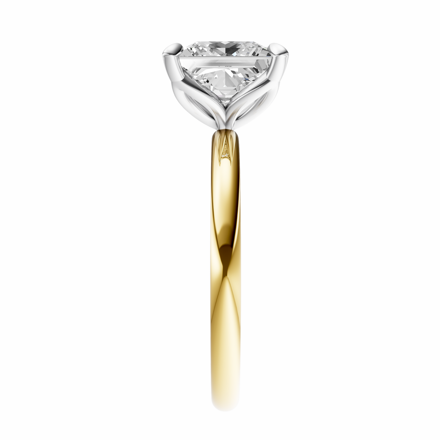 Princess Mixed Metal Tulip Basket Solitaire Setting