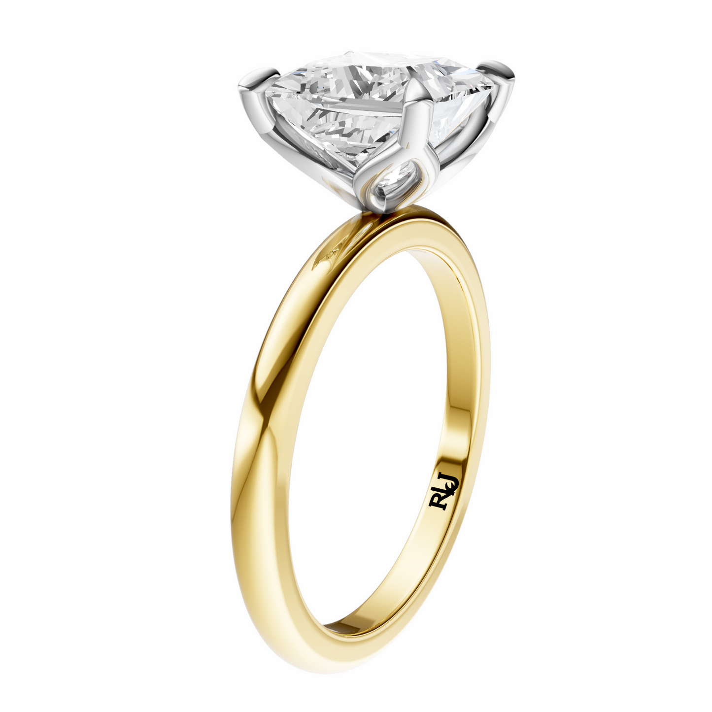 Princess Mixed Metal Tulip Basket Solitaire Setting