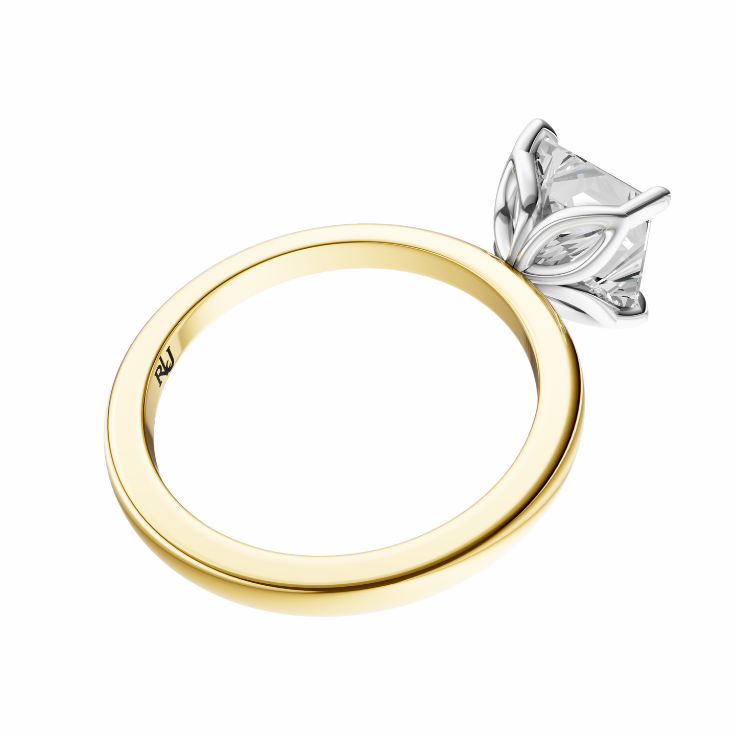 Princess Mixed Metal Tulip Basket Solitaire Setting