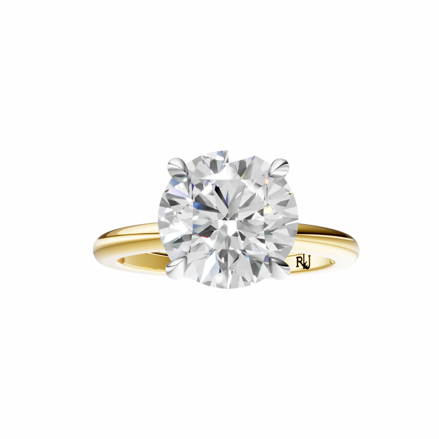 Round Mixed Metal Tulip Basket Solitaire Setting