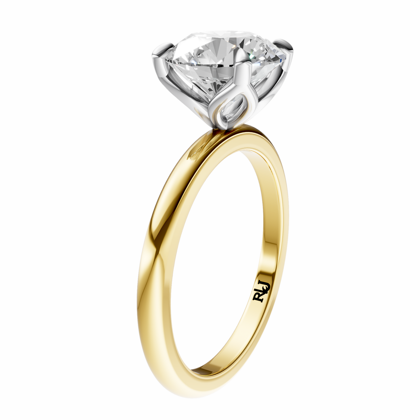 Round Mixed Metal Tulip Basket Solitaire Setting