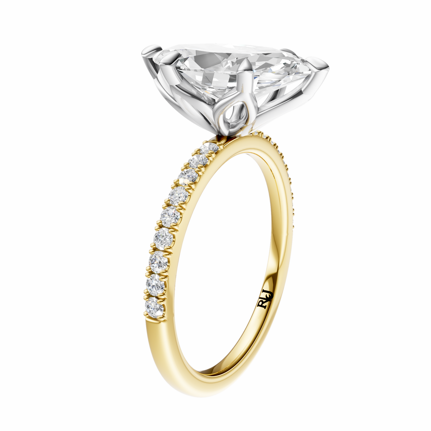 Marquise Mixed Metal Traditional Tulip Setting