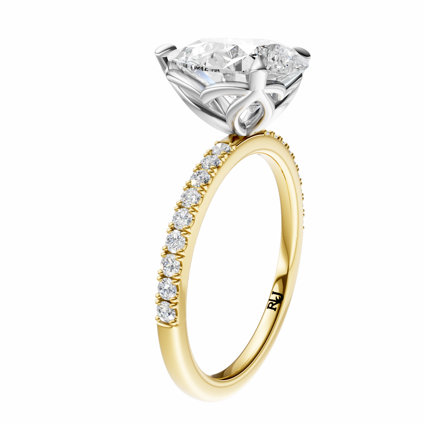 Pear Mixed Metal Traditional Tulip Setting