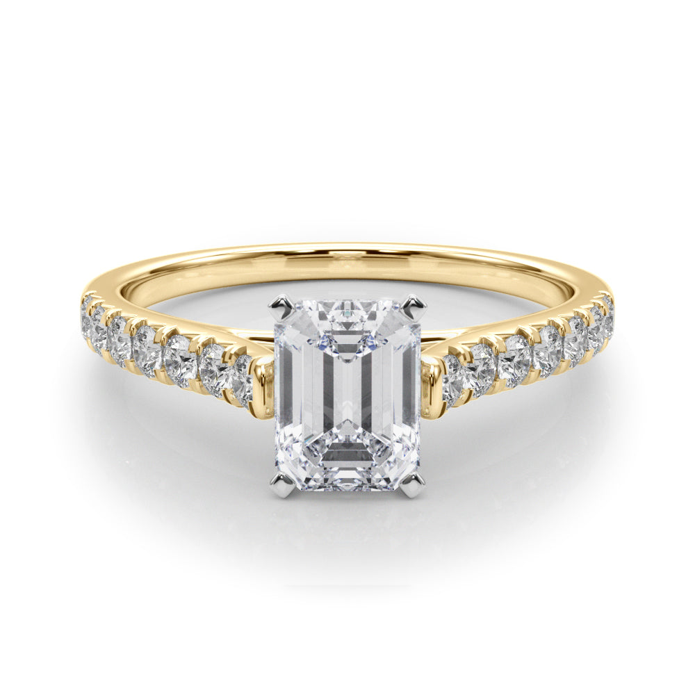 Emerald Traditional Cathedral 4-Prong Setting