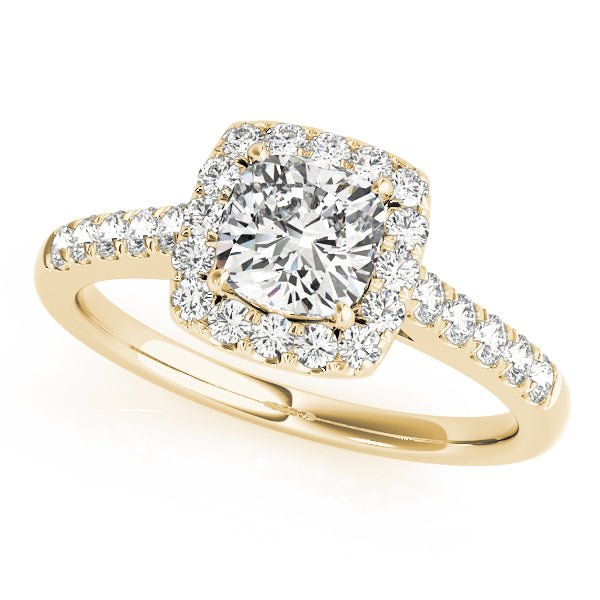 Cushion Floral-Inspired Halo Setting