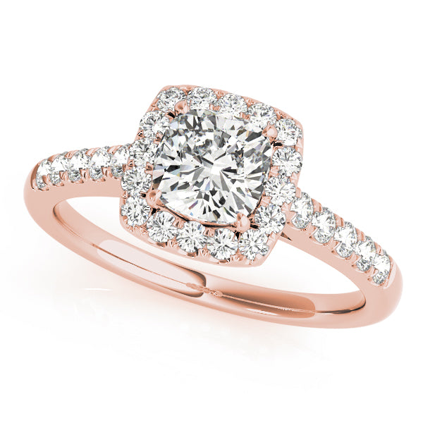 Cushion Floral-Inspired Halo Setting
