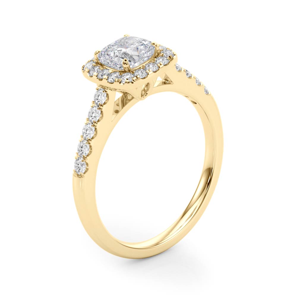 Cushion Floral-Inspired Halo Setting