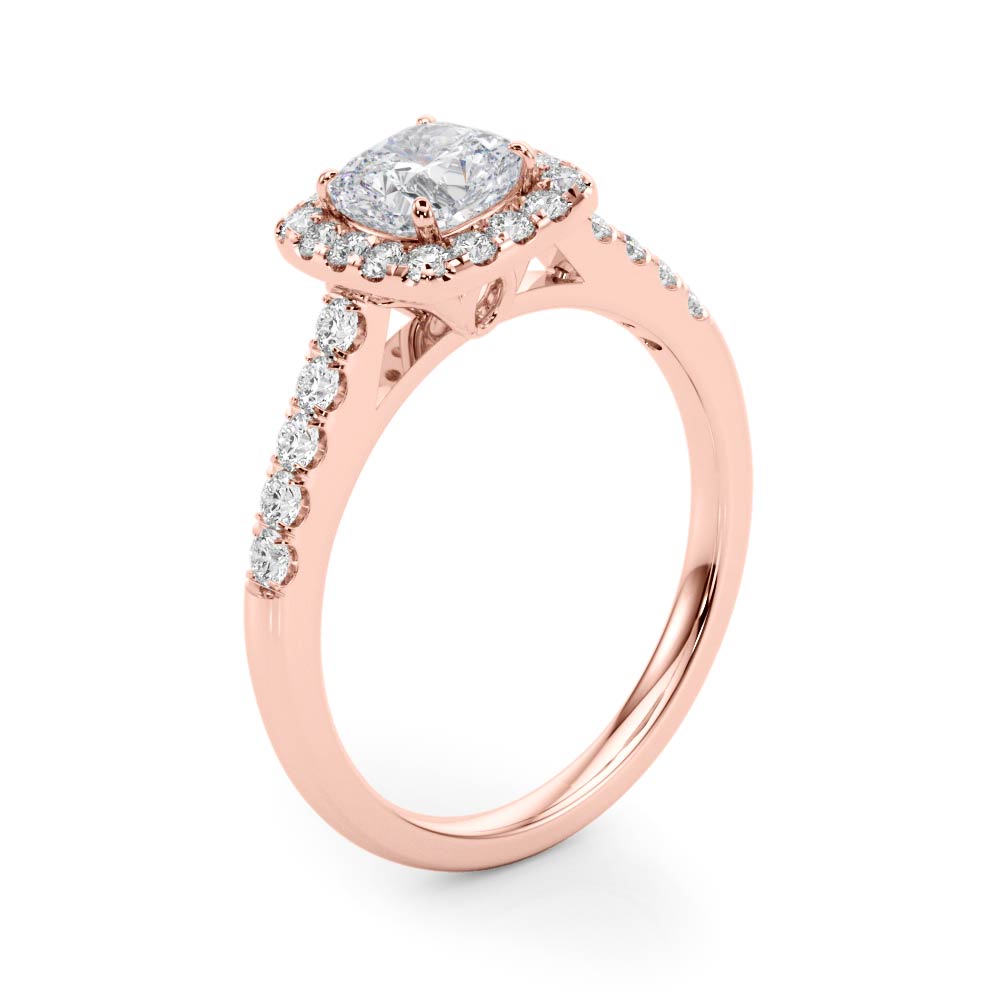 Cushion Floral-Inspired Halo Setting