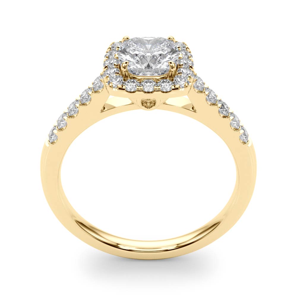Cushion Floral-Inspired Halo Setting