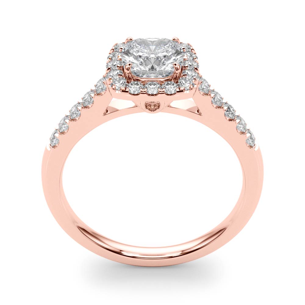 Cushion Floral-Inspired Halo Setting