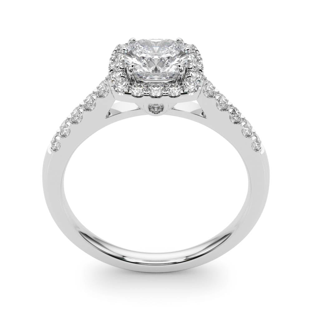 Cushion Floral-Inspired Halo Setting