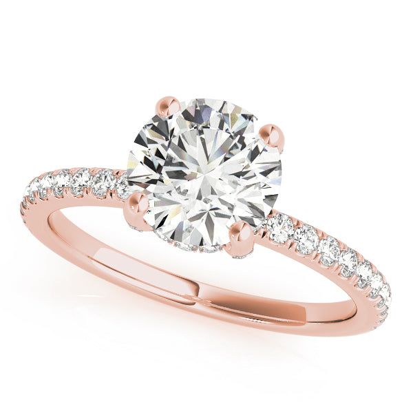 Round Elegant Traditional Hidden Halo Setting