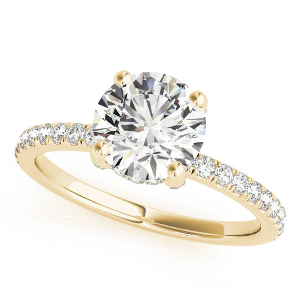 Round Elegant Traditional Hidden Halo Setting