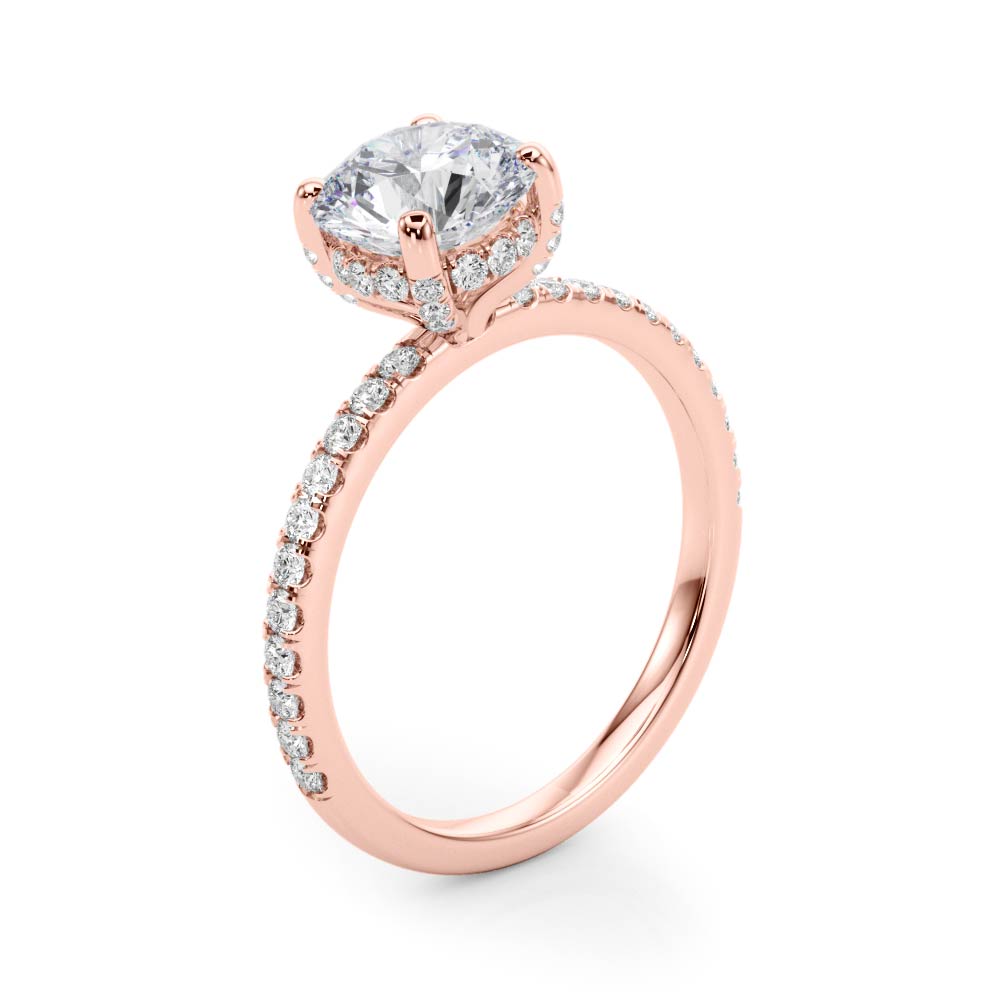 Round Elegant Traditional Hidden Halo Setting