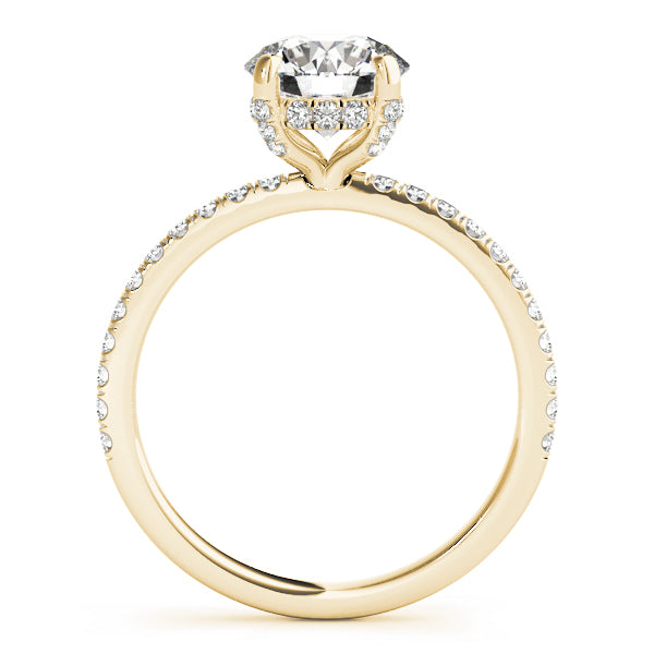 Round Elegant Traditional Hidden Halo Setting