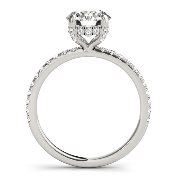 Round Elegant Traditional Hidden Halo Setting