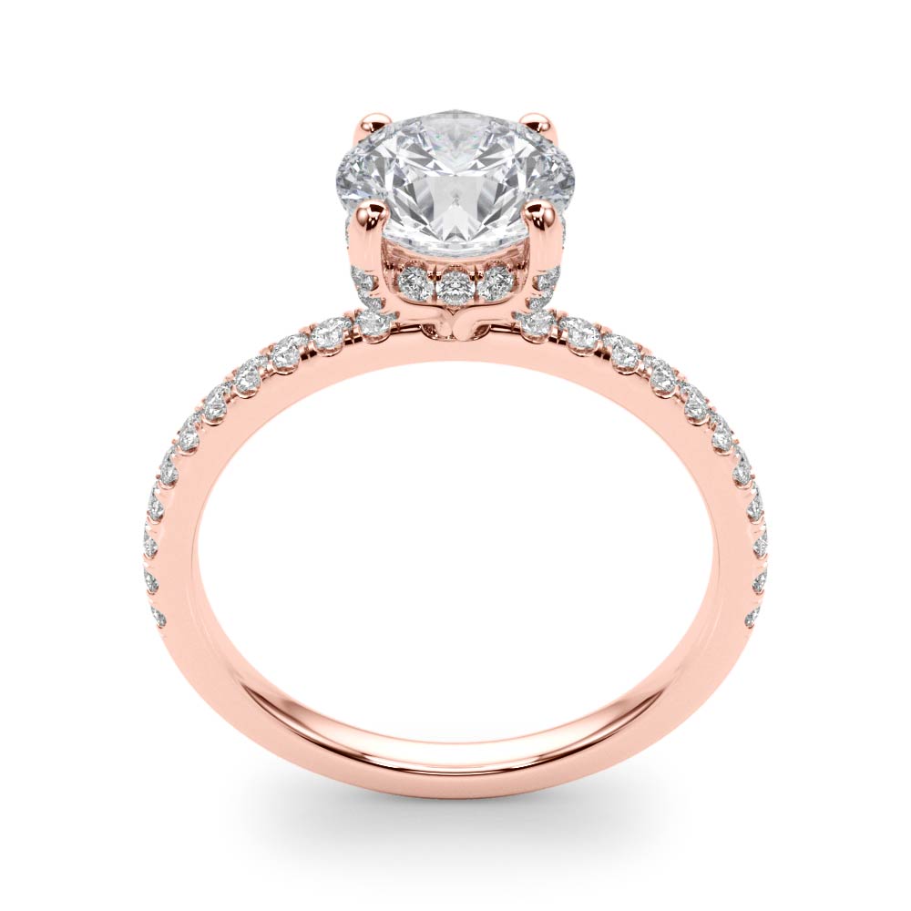 Round Elegant Traditional Hidden Halo Setting