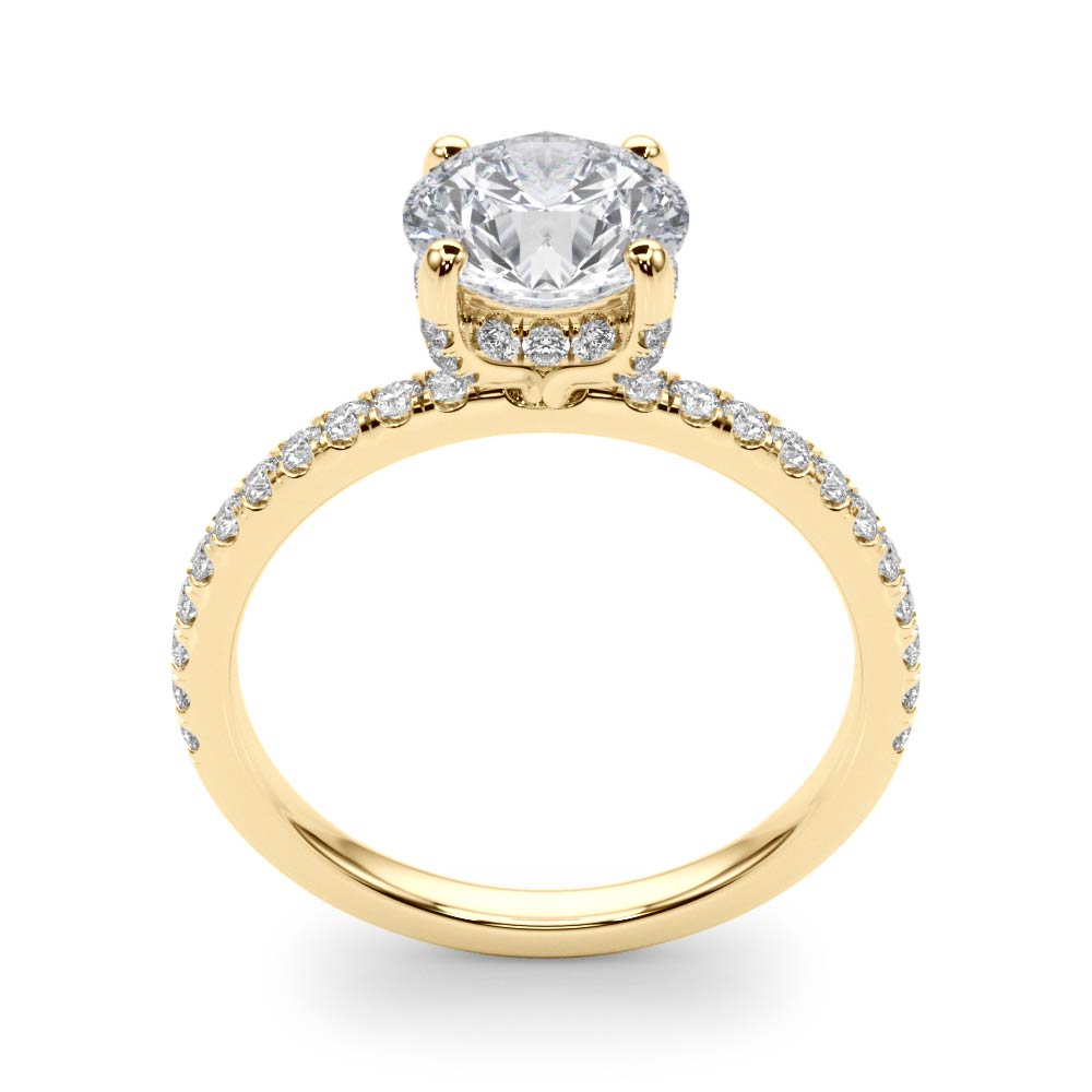 Round Elegant Traditional Hidden Halo Setting