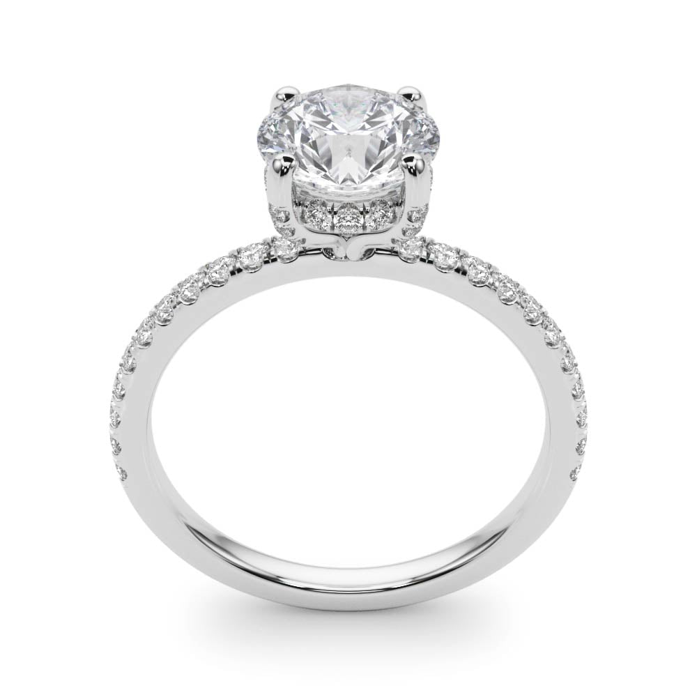 Round Elegant Traditional Hidden Halo Setting