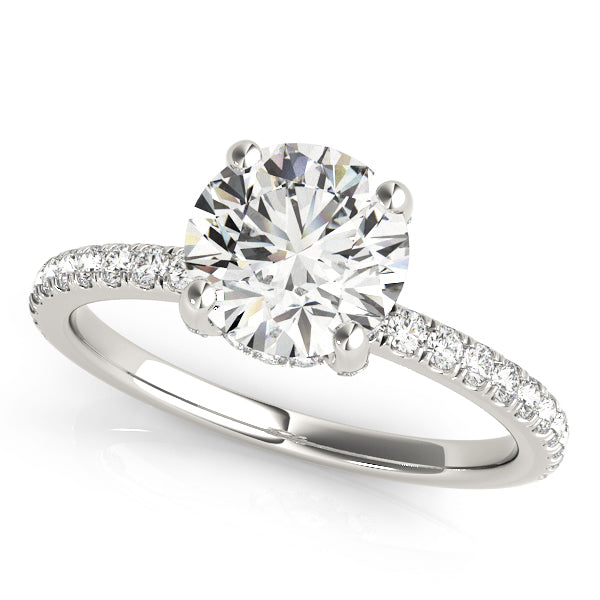 Round Elegant Traditional Hidden Halo Setting