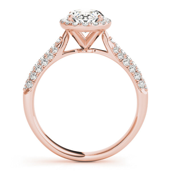 Oval 3D Halo Cathedral Setting