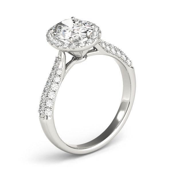 Oval 3D Halo Cathedral Setting