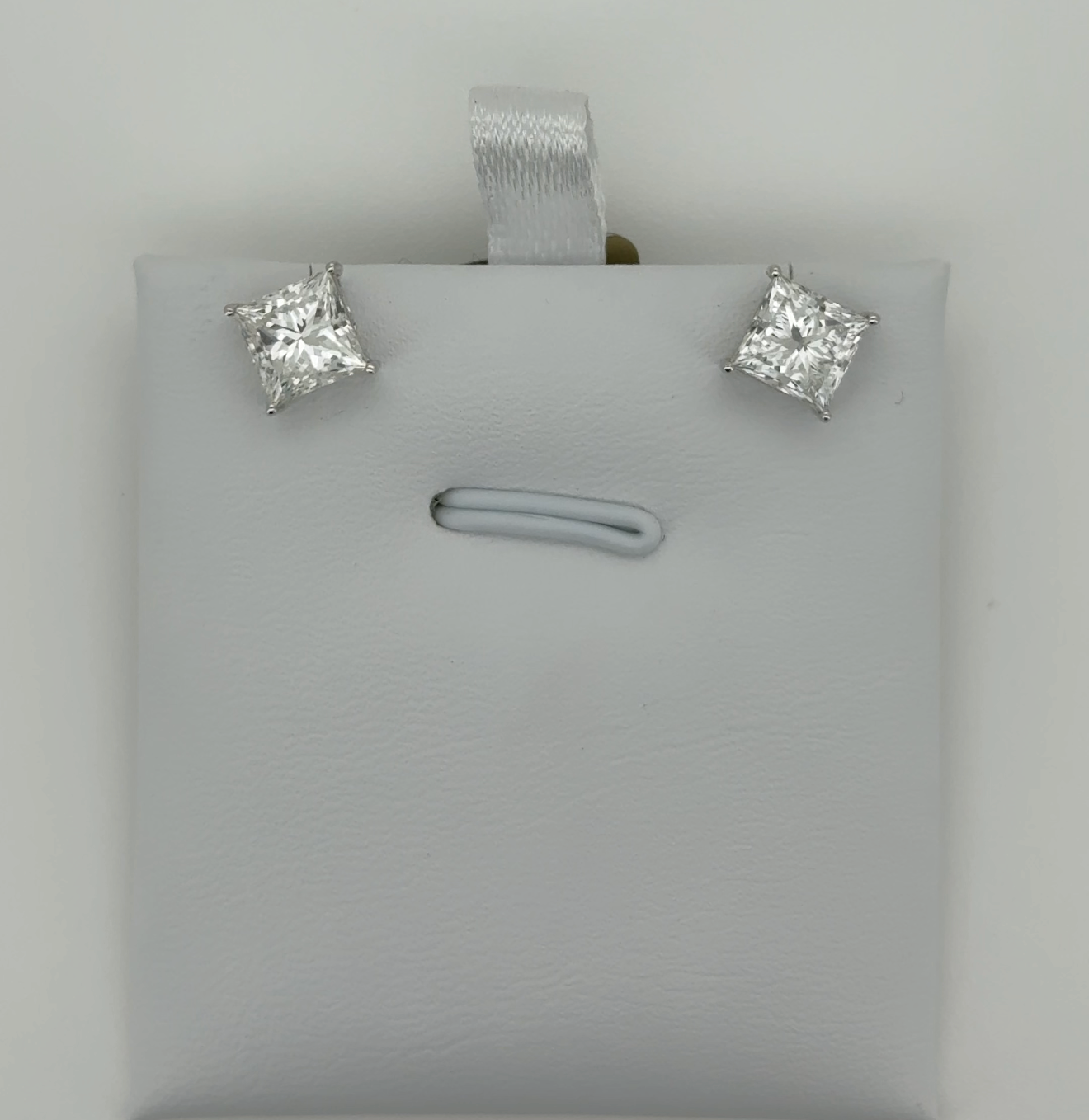 2.62ctw F VS1 Princess Lab Diamond 14kt White Gold Earrings SPE84275LGD