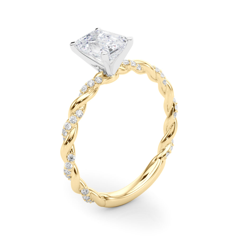 Emerald Accented Twisted Setting