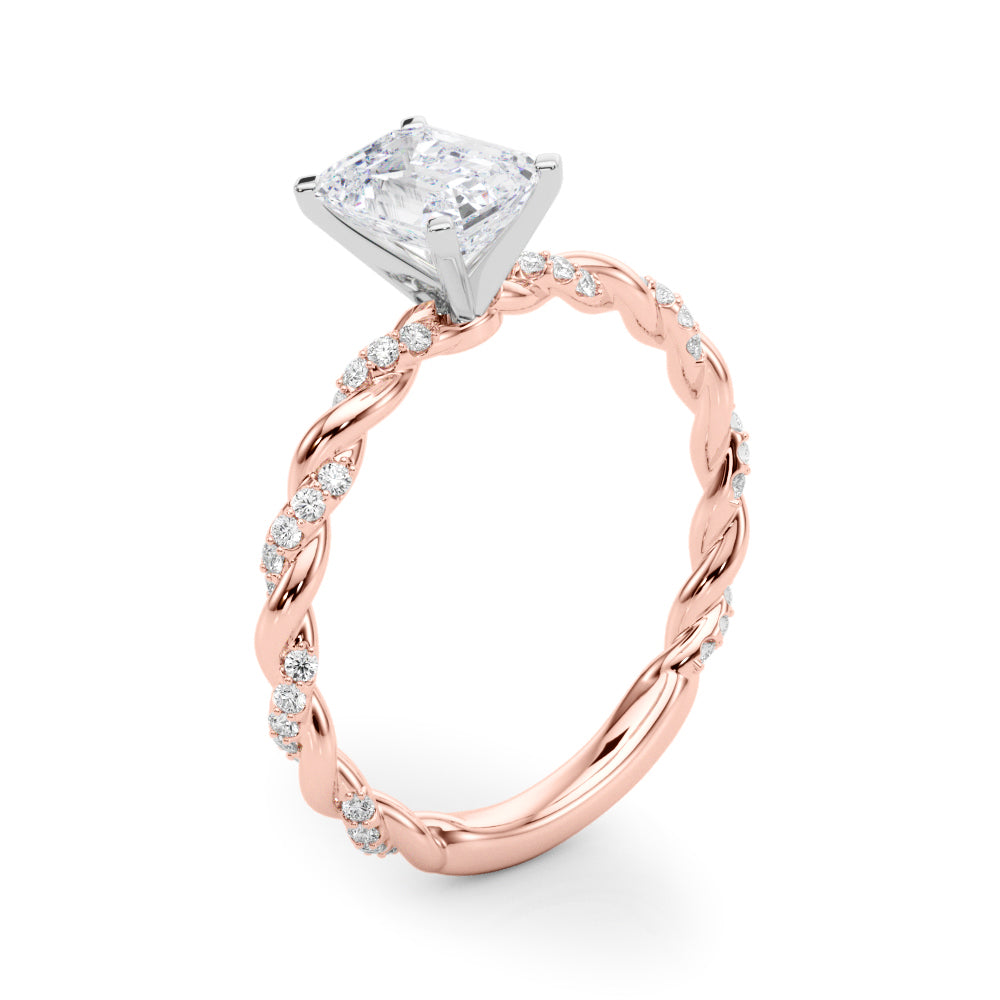 Emerald Accented Twisted Setting