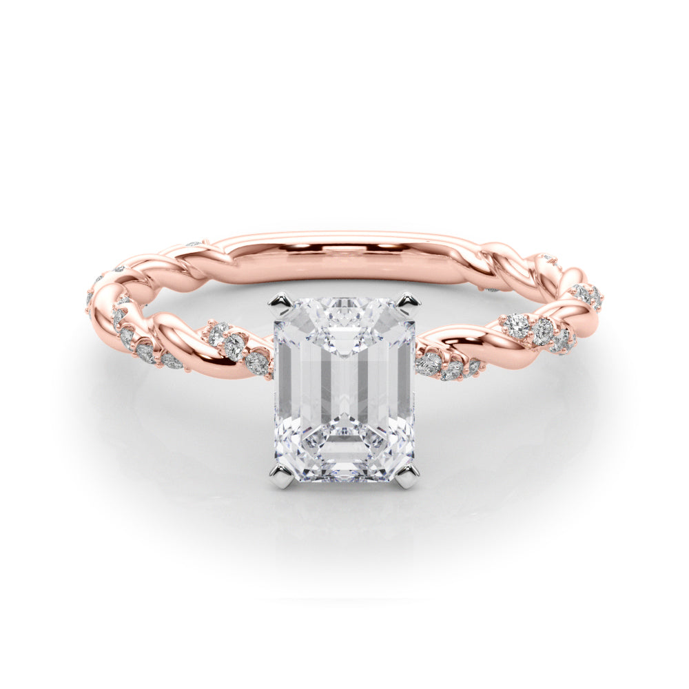 Emerald Accented Twisted Setting