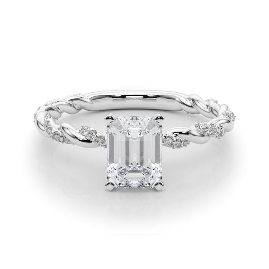 Emerald Accented Twisted Setting