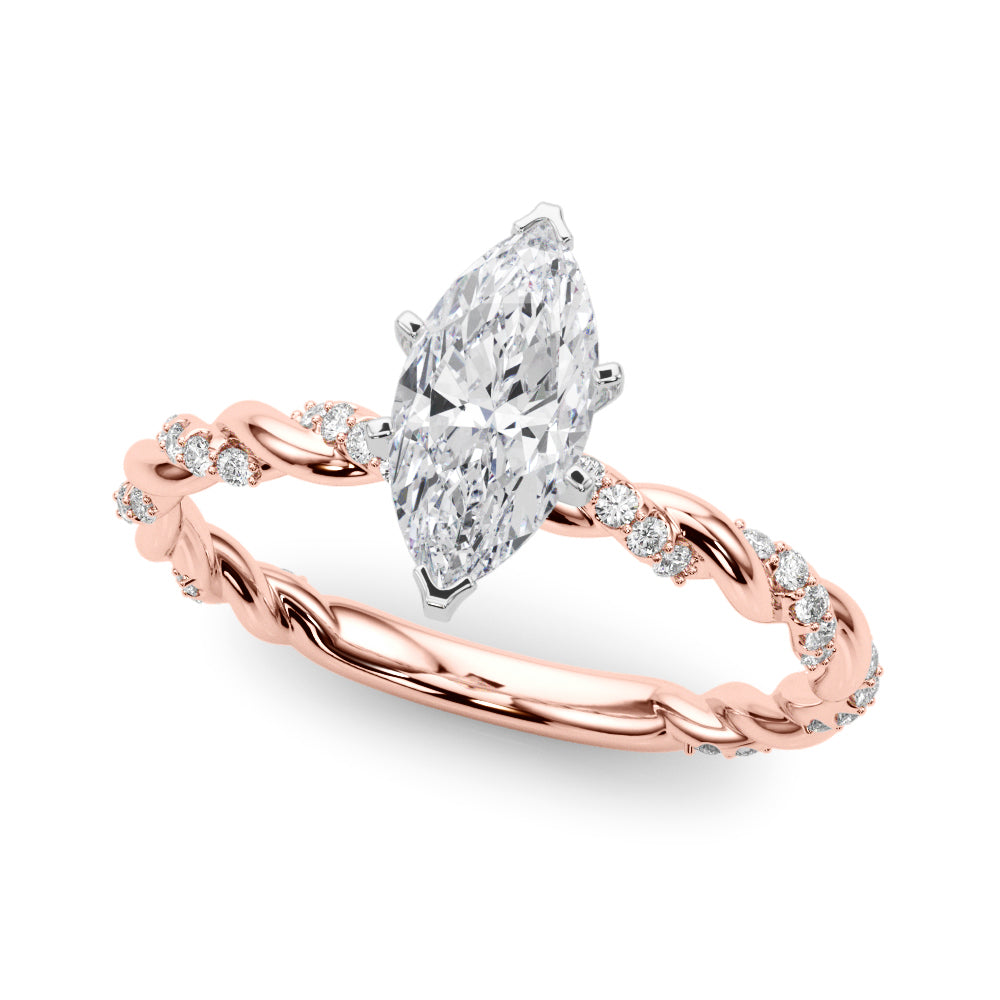Marquise Accented Twisted Setting