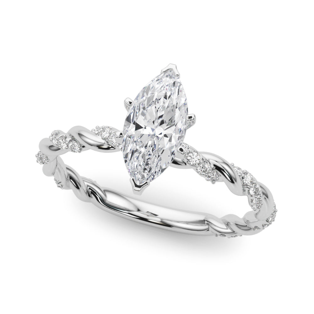 Marquise Accented Twisted Setting