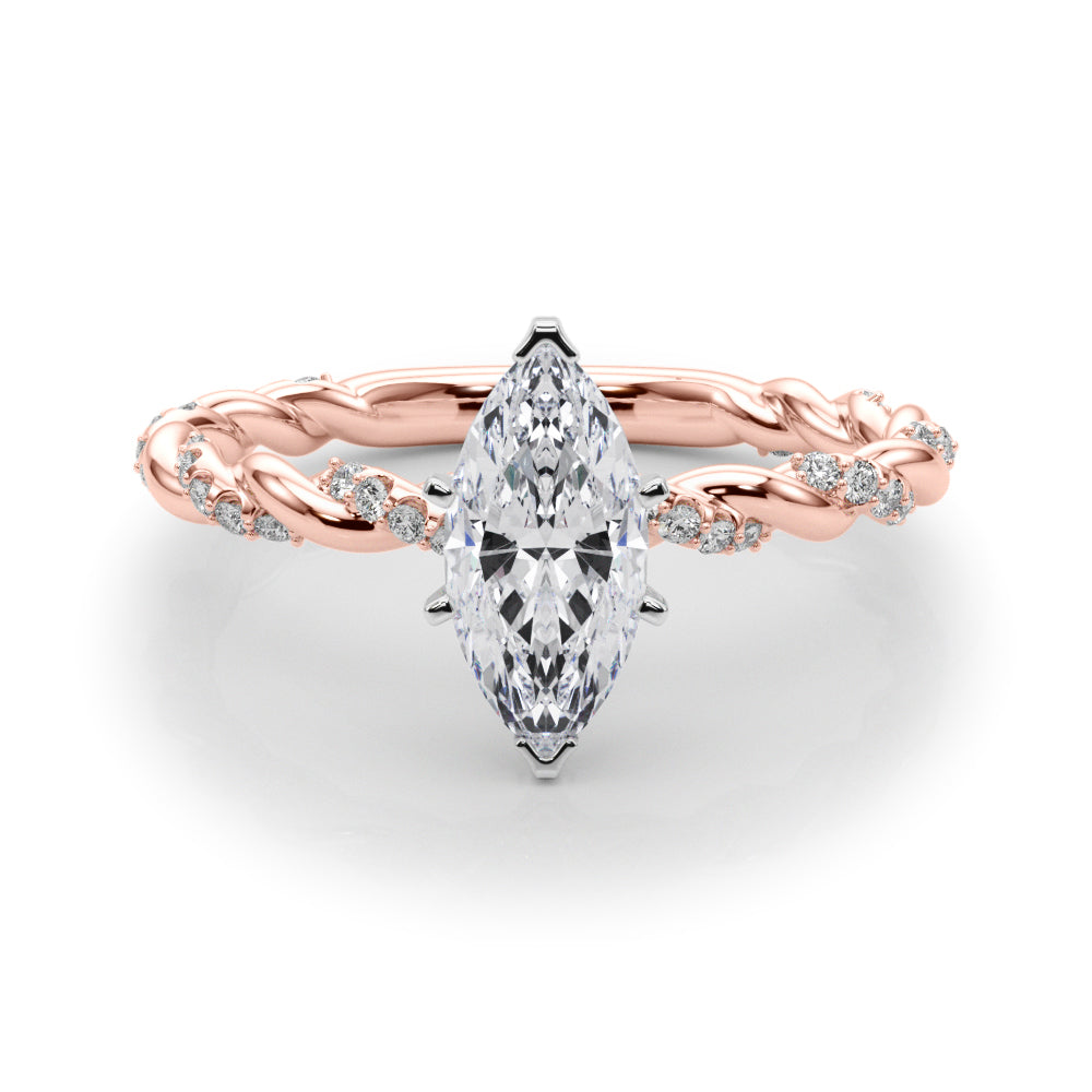 Marquise Accented Twisted Setting