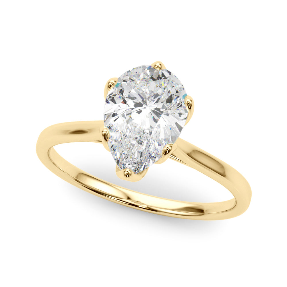 Pear Flower Basket 6-Prong Solitaire Setting